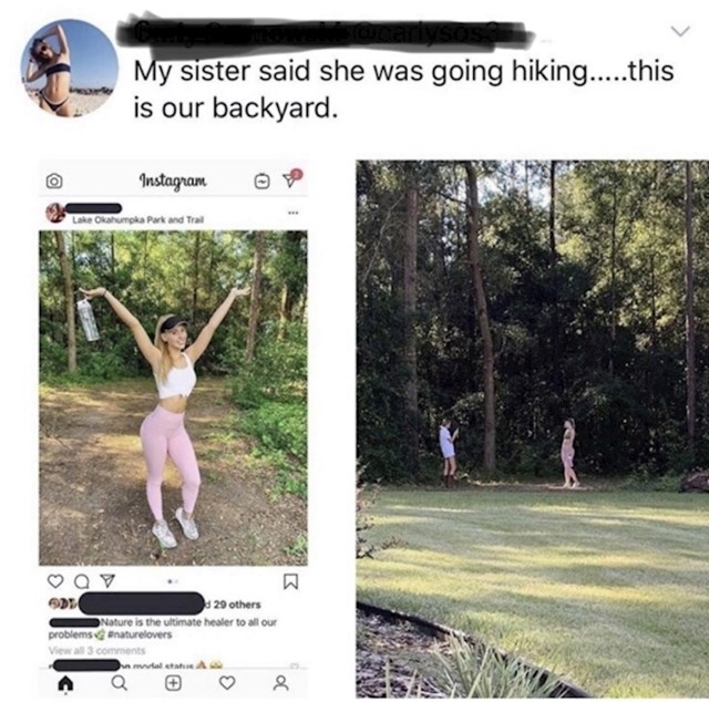 Navodno se slikala u šumi, a zapravo je bila iza kuće u vlastitom dvorištu.