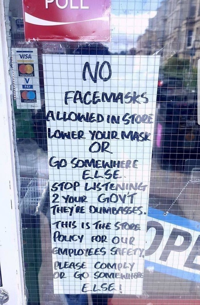 Ni u ovom dućanu zaštitne maske nisu dozvoljene.