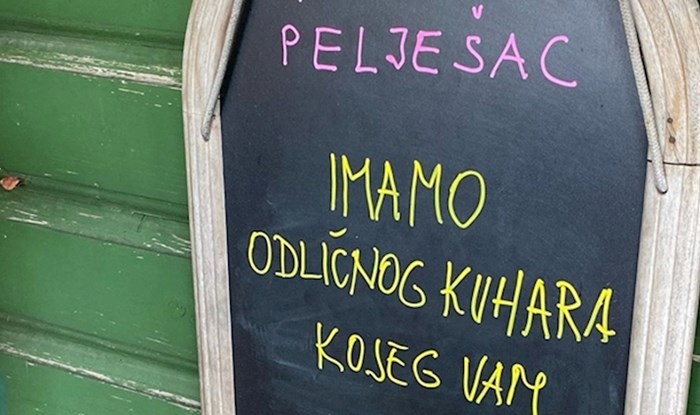 Restoran s Pelješca nasmijao je goste pomalo zbunjujućim natpisom o kuharu