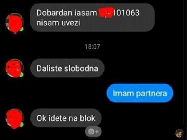 Evo što joj je napisao:
