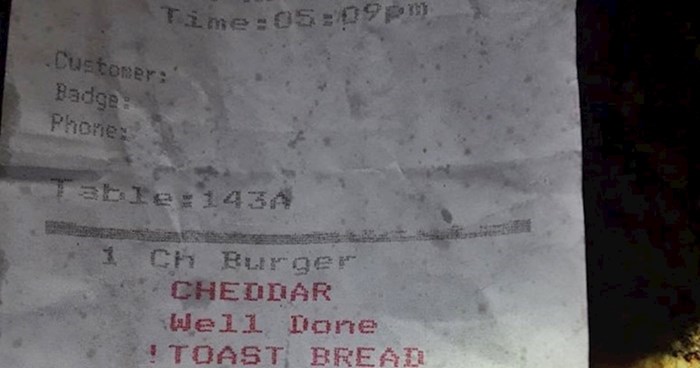 Čovjek je otišao pojesti burger, život mu se zgadio kad je vidio što piše na računu