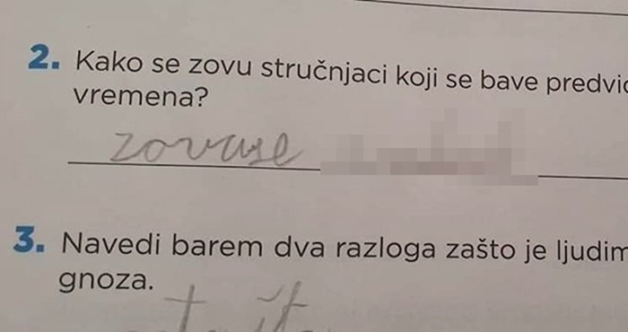 Dijete je u testu moralo odgovoriti na pitanje u meteorolozima, odgovor je učiteljicu nasmijao do suza