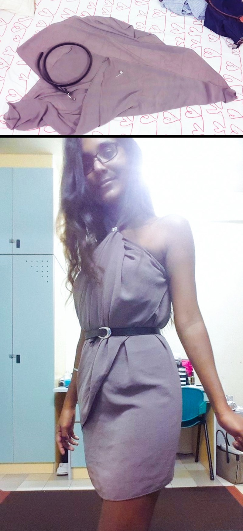 Evo kako je od marame i remena napravila haljinu...