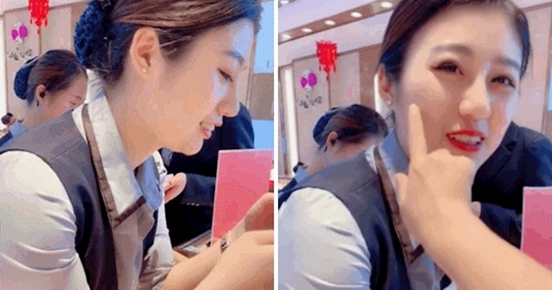 Prstom joj je dodirnuo lice, naljutila se kad je vidjela što zapravo želi reći