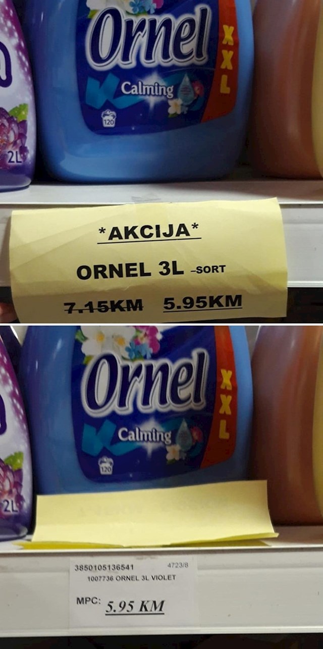 Ispod papirića se krila redovna cijena...