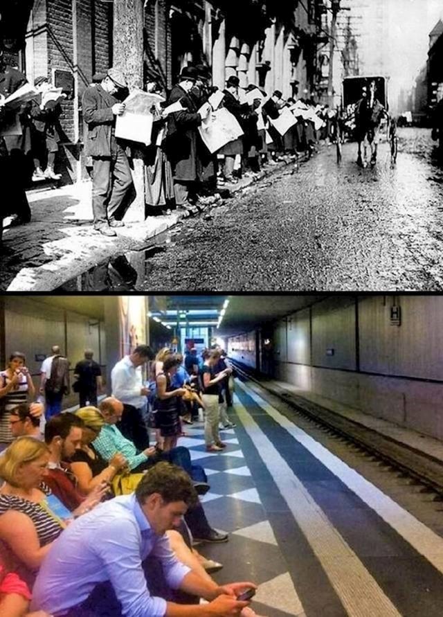 Čekanje javnog prijevoza prije i danas