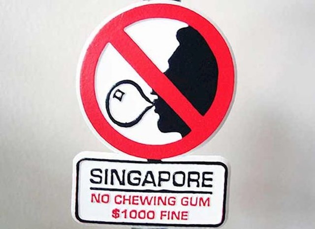Žvakaće gume u Singapuru - ZABRANJENE!