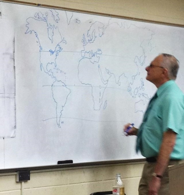 Profesor nije imao zemljopisnu kartu pa ju je sam nacrtao.