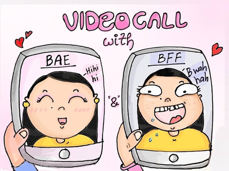 Video poziv s dečkom / Video poziv s najboljom prijateljicom
