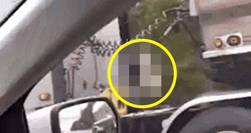 Dok su pretjecali kamion, primijetili su bizaran prizor koji su morali snimiti