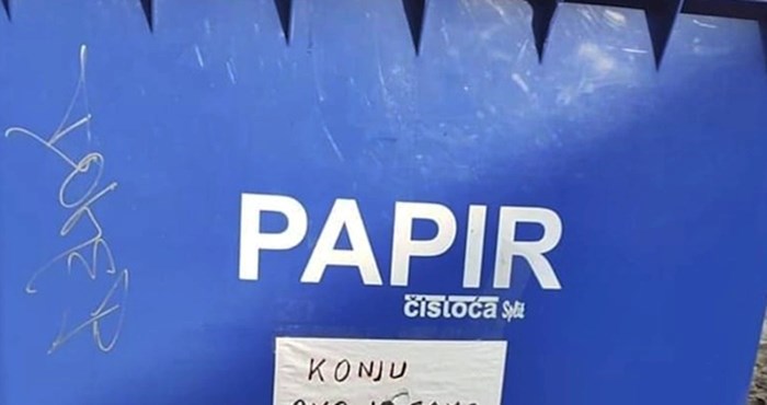 Netko je uporno bacao smeće u kontejner za papir pa su zalijepili poruku samo za njega