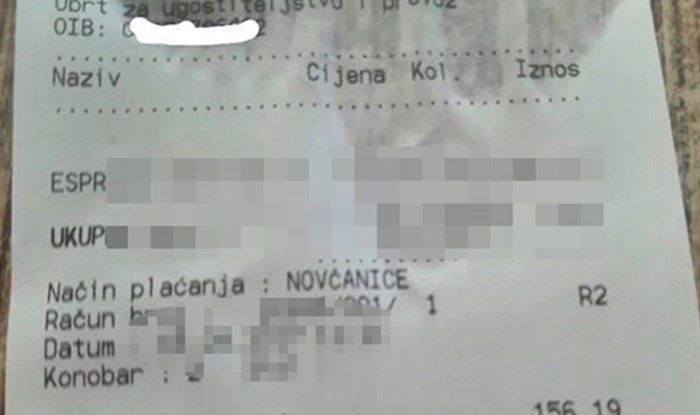 Čovjek je doživio šok kad je vidio račun koji mu je konobar donio
