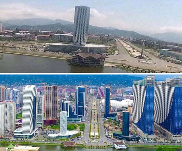 Gruzijski grad Batumi, prije 8 godina i danas
