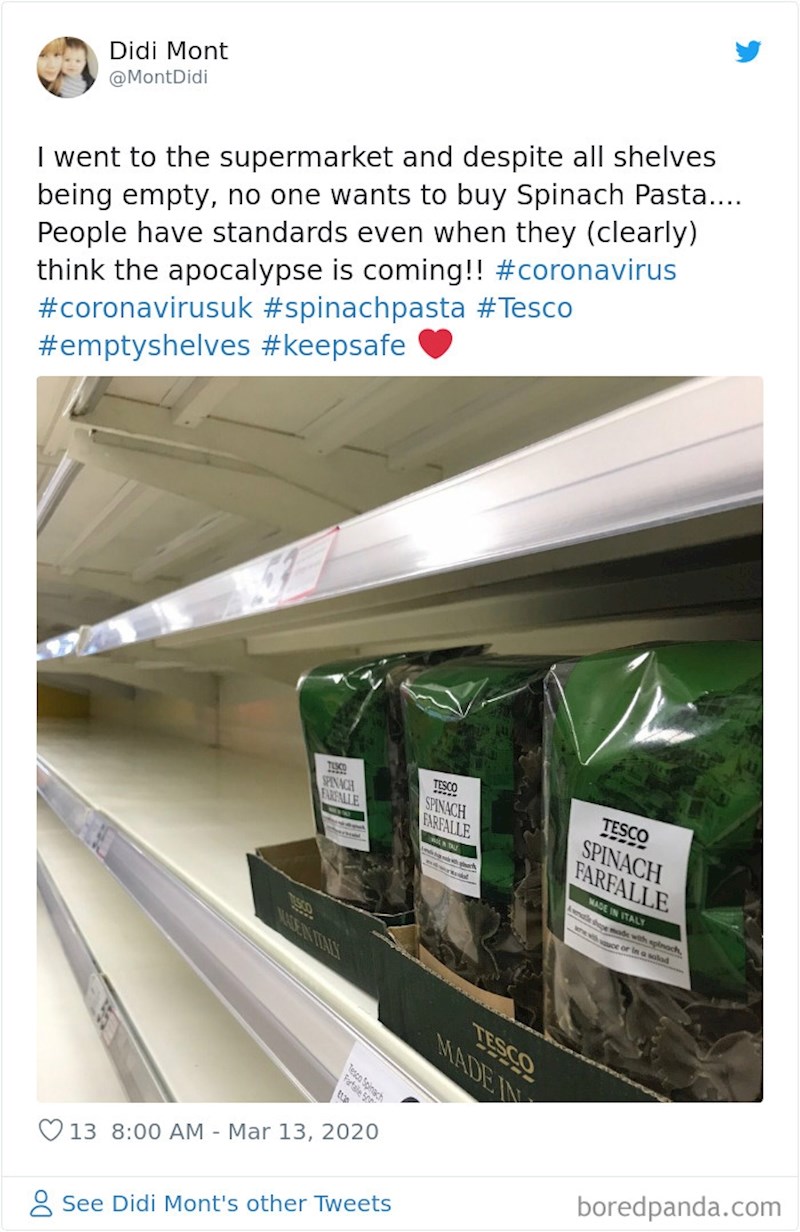 Tjestenina sa špinatom se također nije prodala.