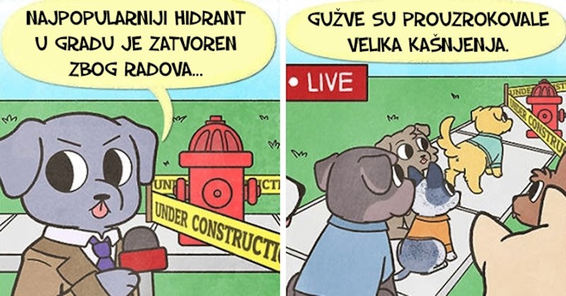 Žena crta urnebesne kratke stripove sa psima koji vode vijesti