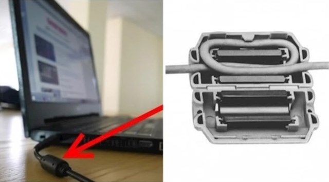 Valjak na kablu za napajanje laptopa