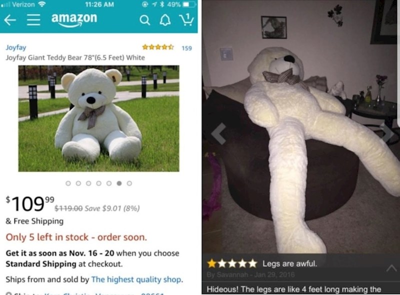 Naručili su plišanog medu, a dobili nogatog medu.