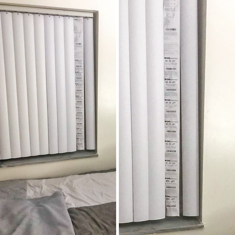 Dio zavjesa je zamijenio kuponima i nadao se da nitko neće primijetiti...