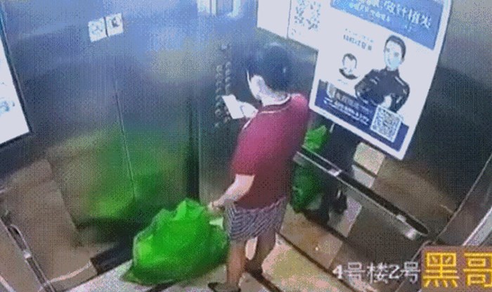 Poslali su je da baci smeće, no kamera u liftu je snimila što je zapravo ila