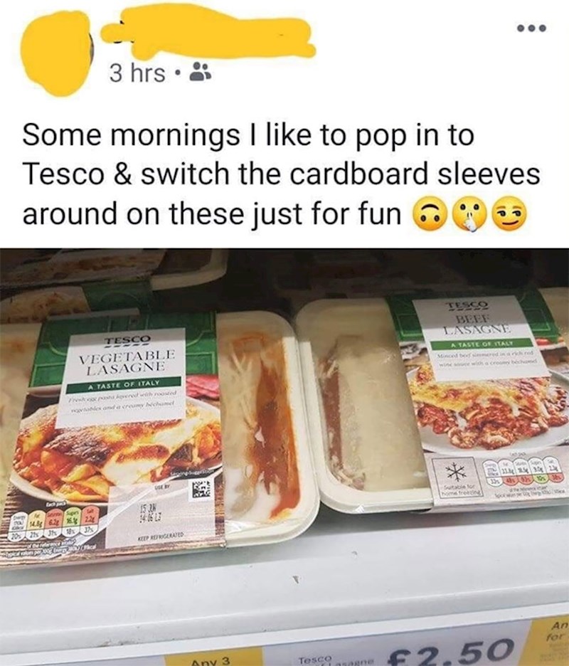 Netko u supermarketu namjerno mijenja natpise na proizvodima...