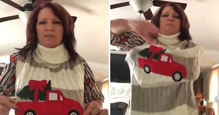 VIDEO Muž je ženi kupio lijep božićni džemper, no onda je primijetila nešto što ju je nasmijalo