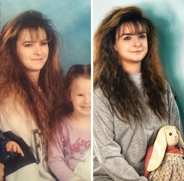 "Moja mama kad je bila mlada (lijevo) i ja (desno)"