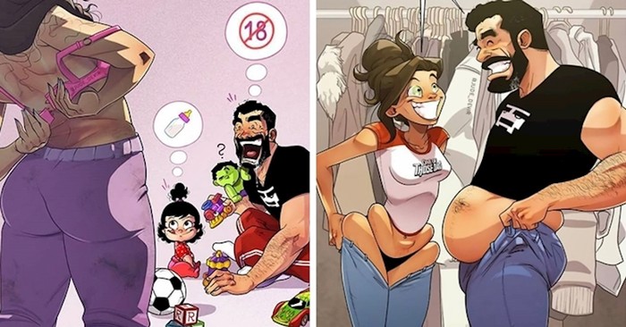 Umjetnik pomoću smiješnih ilustracija pokazuje kako izgleda njegov život sa ženom i djetetom