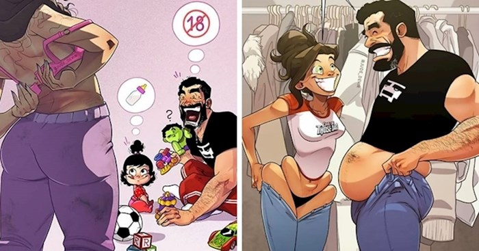 Umjetnik pomoću smiješnih ilustracija pokazuje kako izgleda njegov život sa ženom i djetetom