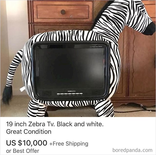 TV dekoracija u obliku zebre