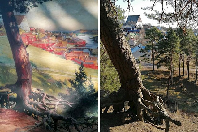 Lijevo: Umjetnička slika iz 1892. godine / Desno: Isto mjesto slikano 2020. godine