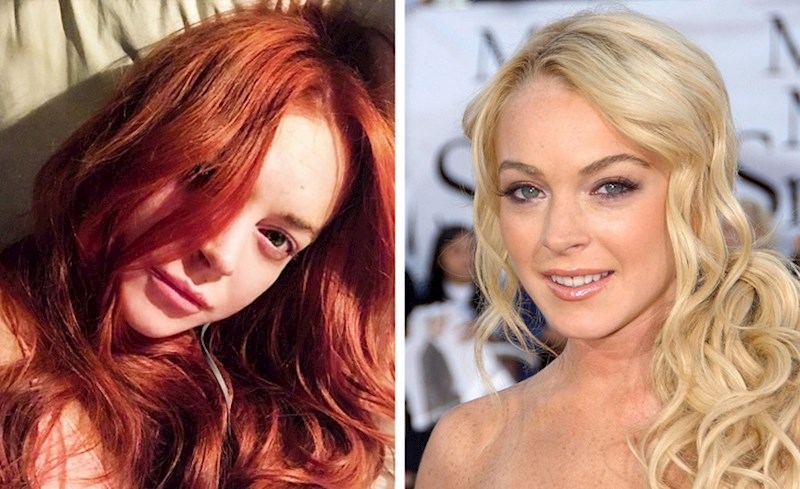 Lindsay Lohan ima crvenu kosu, ali je često plavuša.