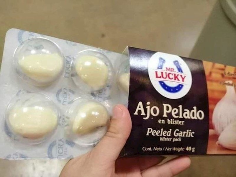 Unaprijed oguljeni češnjak u... pogodili ste - papiru i plastici.