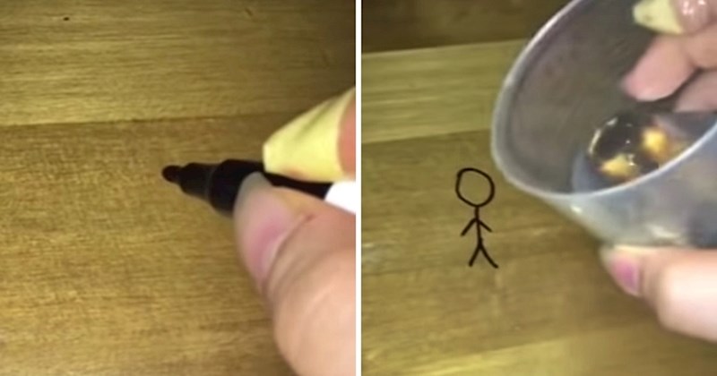 VIDEO Uzeo je crni marker, išarao stol pa izveo genijalan trik s vodom