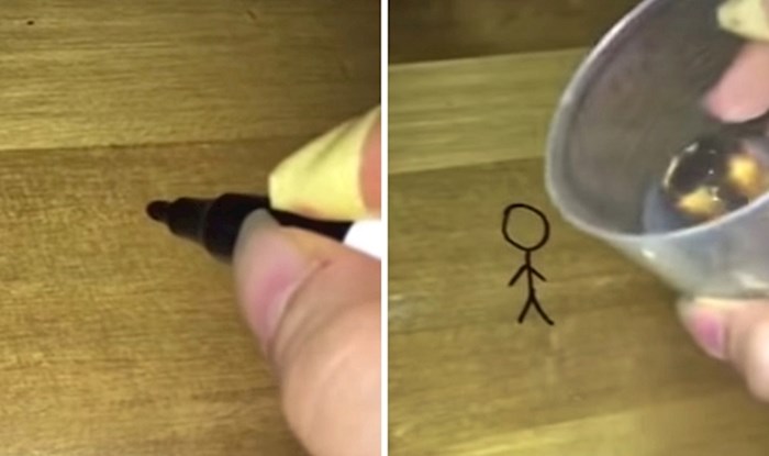 VIDEO Uzeo je crni marker, išarao stol pa izveo genijalan trik s vodom