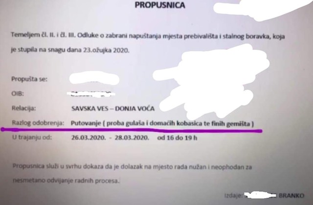 Što kažete ne ovaj razlog?