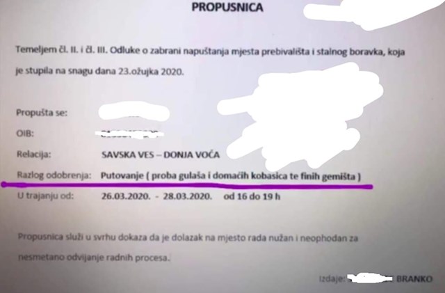 Što kažete ne ovaj razlog?