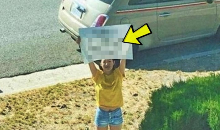 Djevojka se pojavila ispred dečkove kuće, u rukama je držala poruku koju je morao slikati