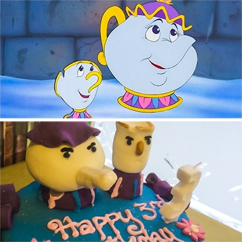 Likovi iz crtića na torti nisu izgledali pretjerano ljubazno.