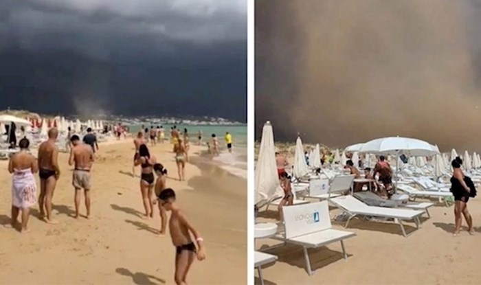 VIDEO Nebo iznad plaže se zacrnjelo, a onda je netko snimio šokantnu scenu