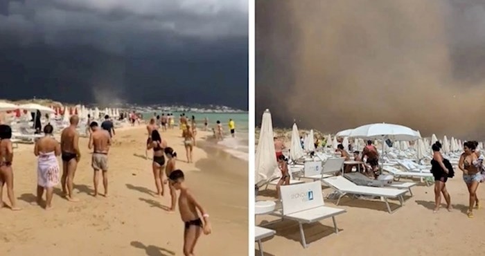 VIDEO Nebo iznad plaže se zacrnjelo, a onda je netko snimio šokantnu scenu