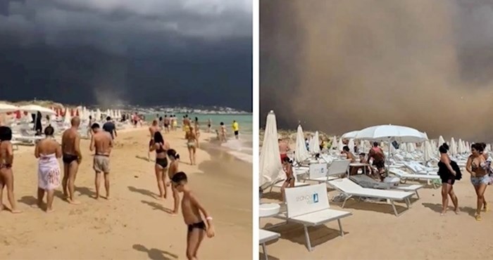 VIDEO Nebo iznad plaže se zacrnjelo, a onda je netko snimio šokantnu scenu