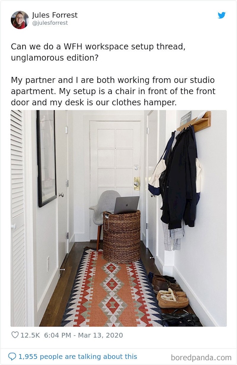 Njen improvizirani ured: