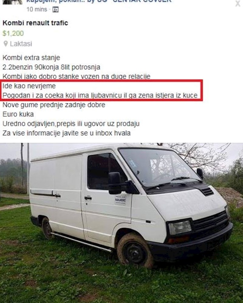 Evo što je pisalo u njegovom oglasu: