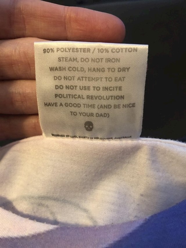 "Na ovoj etiketi na majici pisalo je da moram biti dobar prema tati."