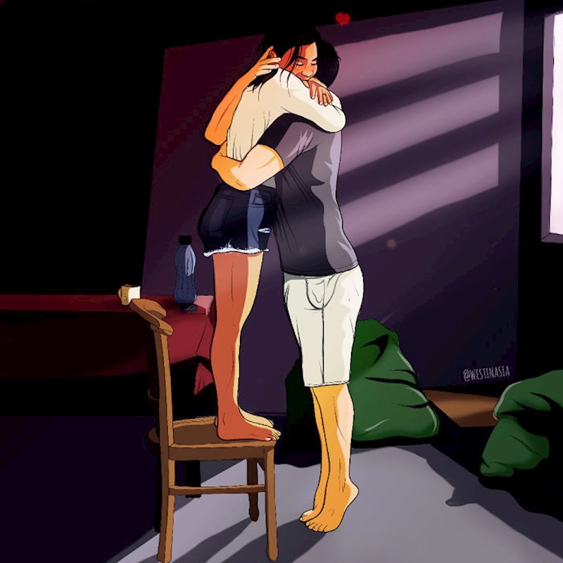 Grljenje s visokim ljudima