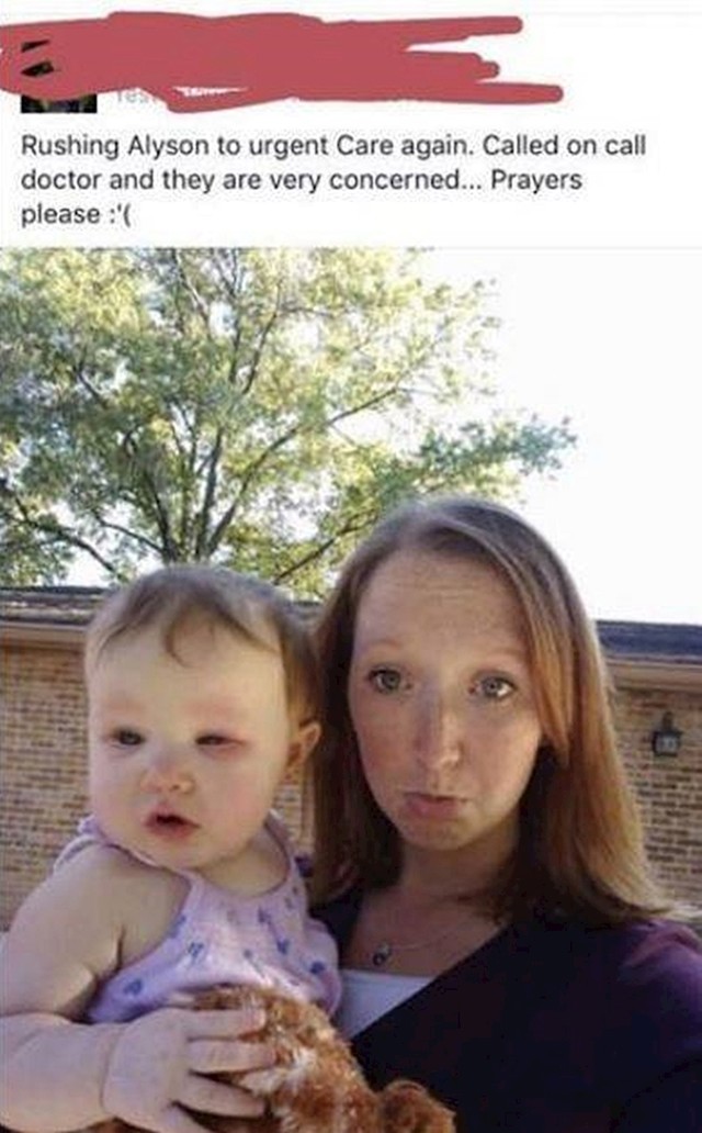 Prije odlaska na hitnu, ova mama je morala slikati bebu za Facebook.