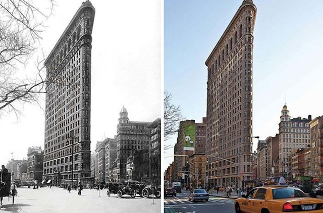 Flatiron Building u New Yorku, 1917. i 2012.