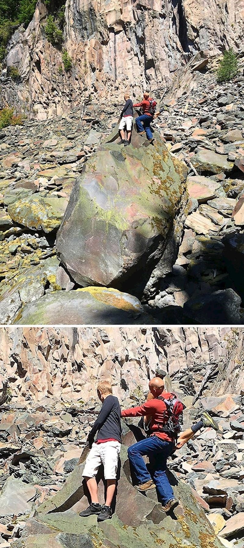 "Danas sam umalo poginuo na planinarenju. Mama je fotoaparatom uspjela uhvatiti trenutak kad me tata spasio."