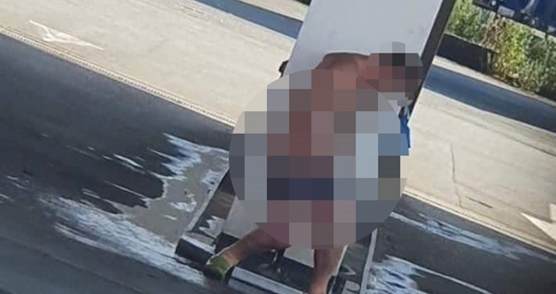 Netko je na benzinskoj postaji slikao čudnog lika, pogledajte što je bez srama radio u javnosti