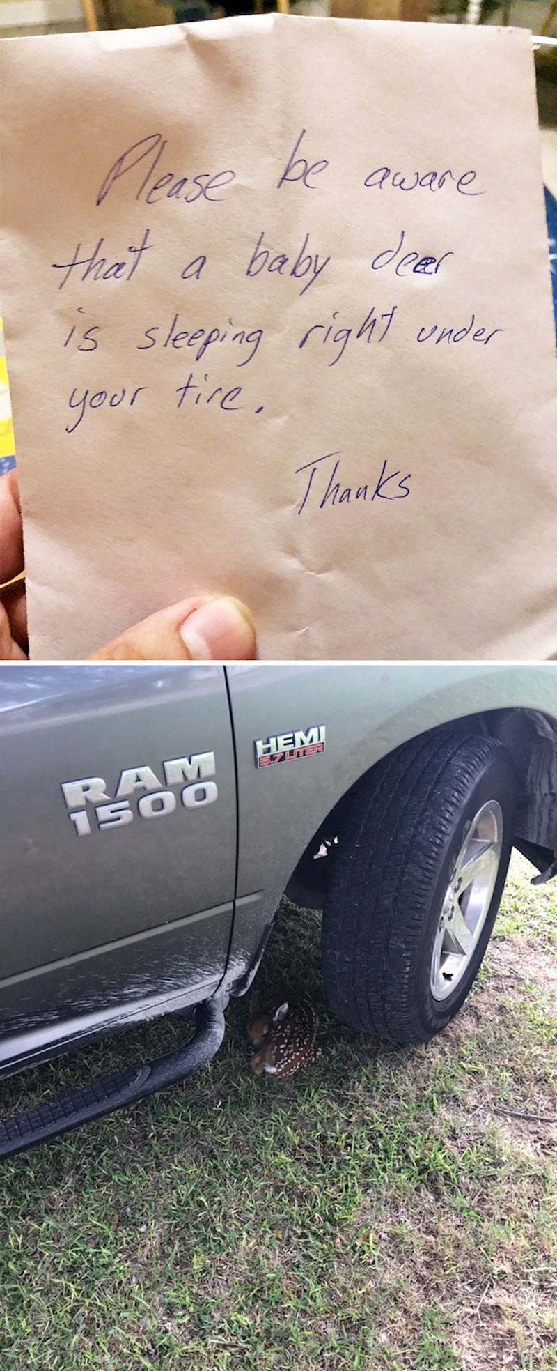 "Netko mi je ostavio poruku na autu..."